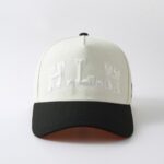 Baseball Cap with Curved Brim Street Hip-Hop Style HLH Letter Embroidered Hard-Top Snapback Cap – Black & Red Contrast Color, Versatile Curved Brim Baseball Cap